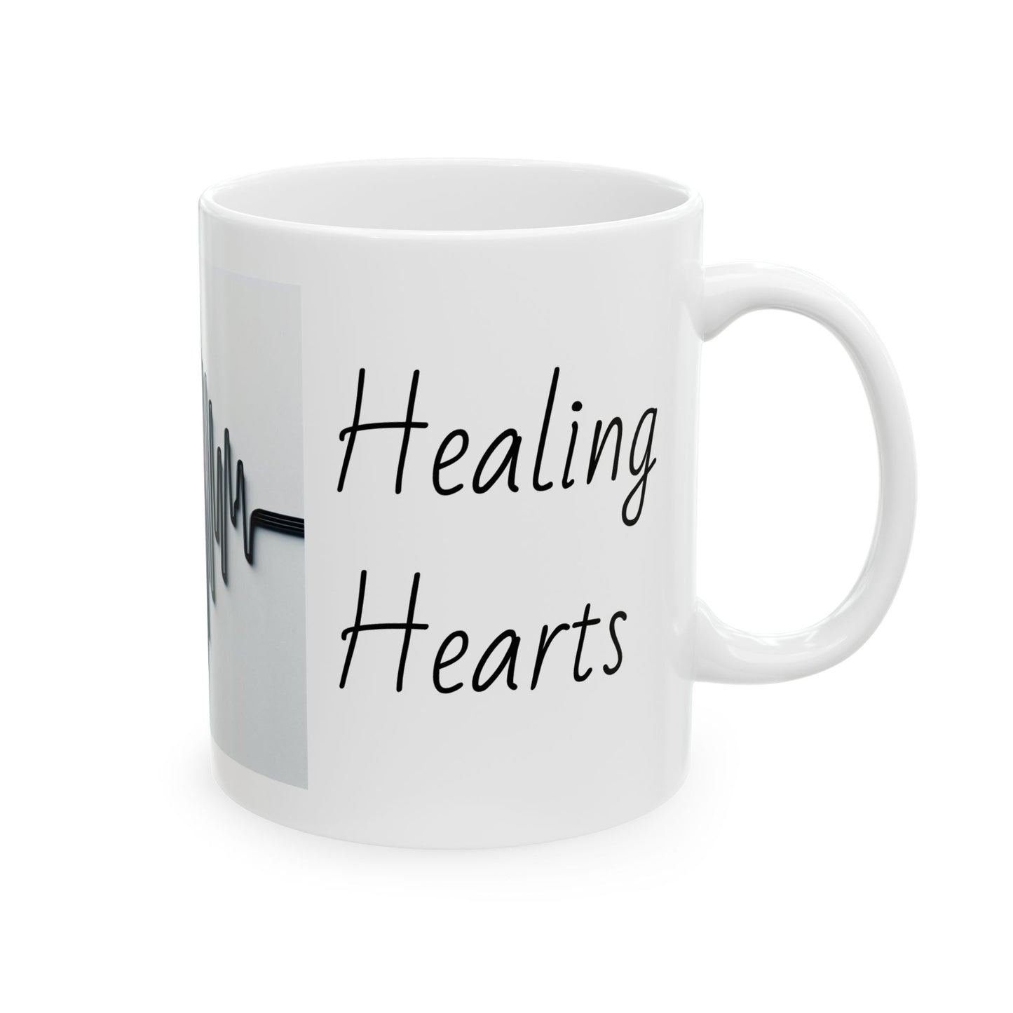 Home Goods/ Home & Kitchen/ Drinkware: Heartbeat Ceramic Mug - Perfect Gift for Coffee Lovers, Healthcare, Home Decor, Heartfelt Moments, Wellness Enthusiasts, Nurse Appreciation