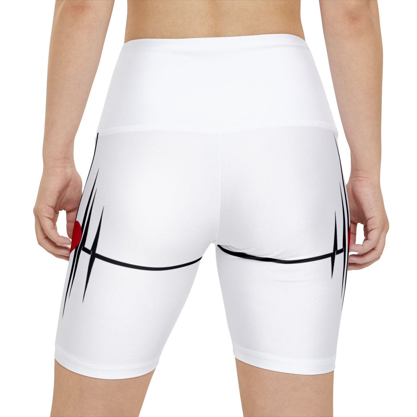 Sportswear / Activewear: Women's Heartbeat Workout Shorts - Activewear, Fitness Gear, Gym Essentials, Valentine's Day Gift, Sporty Style