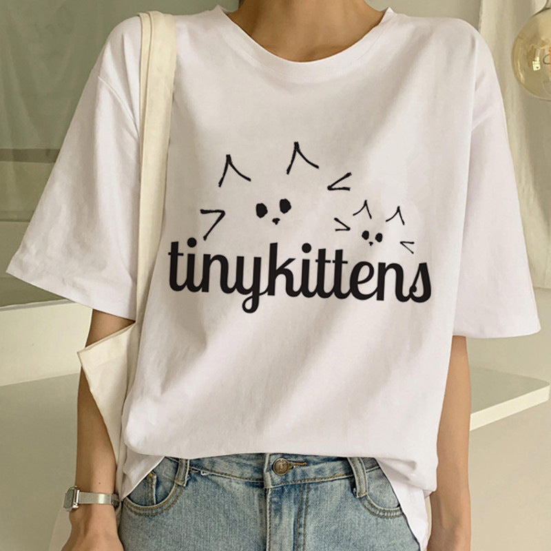 Personalized Funny Cat Prints Short-sleeved T-shirt