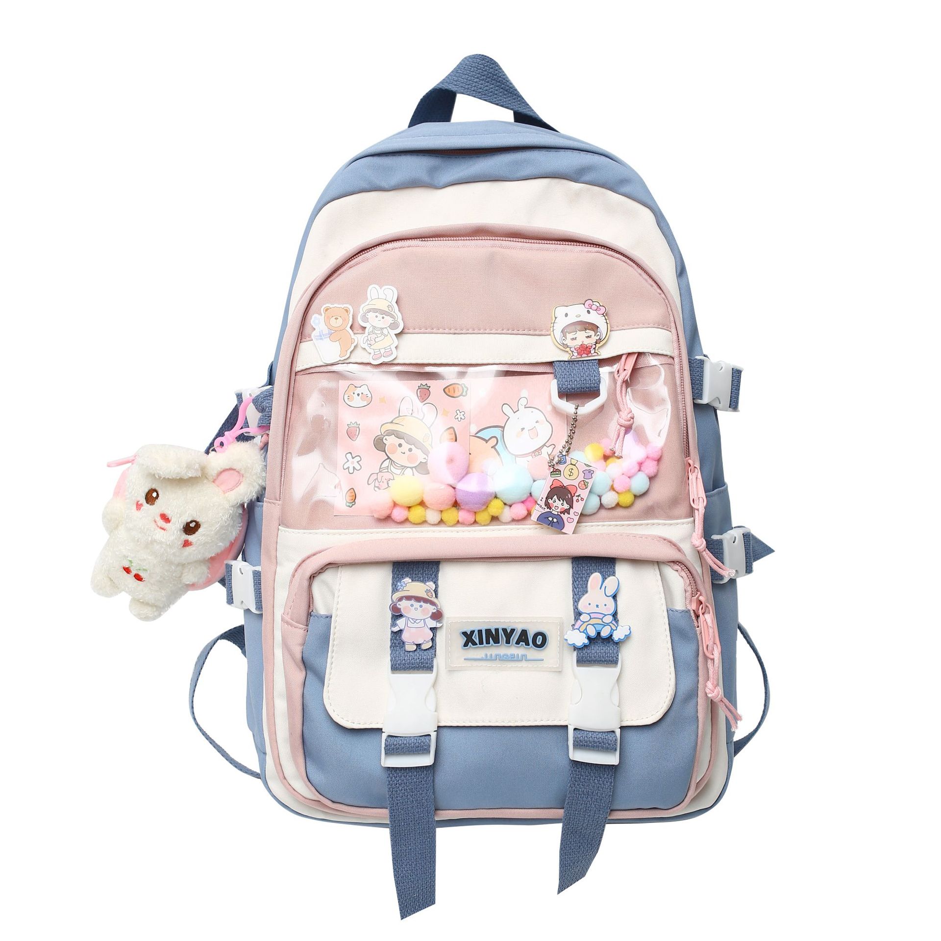 Teen / Girls Cute Large Capacity School Backpack with or without accessories