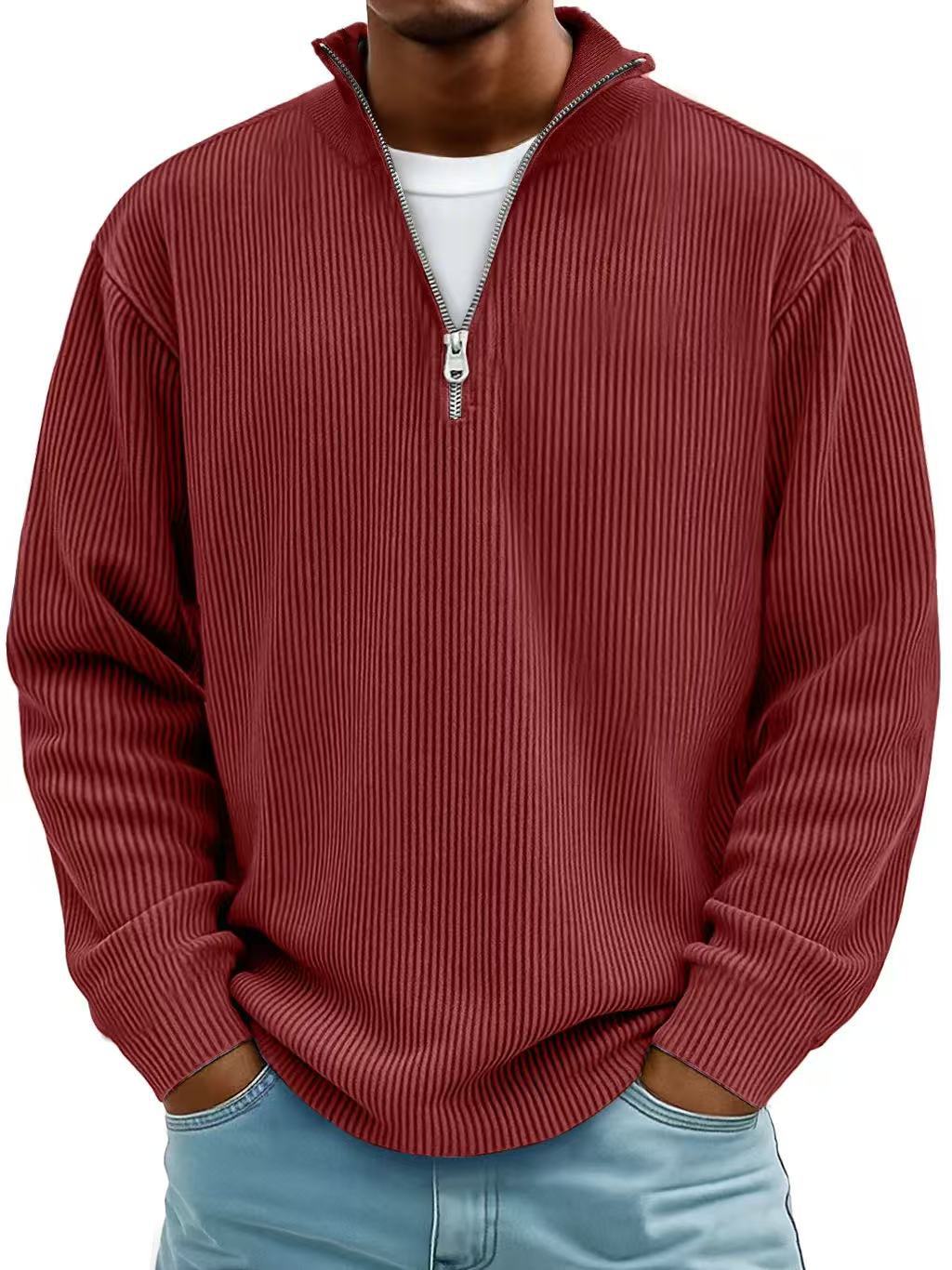 Men's Casual Polo Shirt Solid Color Long Sleeve Clothing
