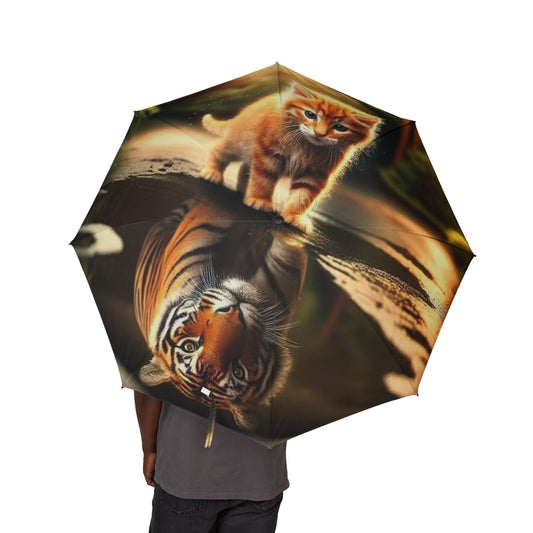 Umbrella: Cat-Themed Semi-Automatic Foldable Umbrella, Cute Cat Umbrella, Weather-Resistant Cat Gift, Portable Pet Lover's Umbrella, Unique Cat [...]