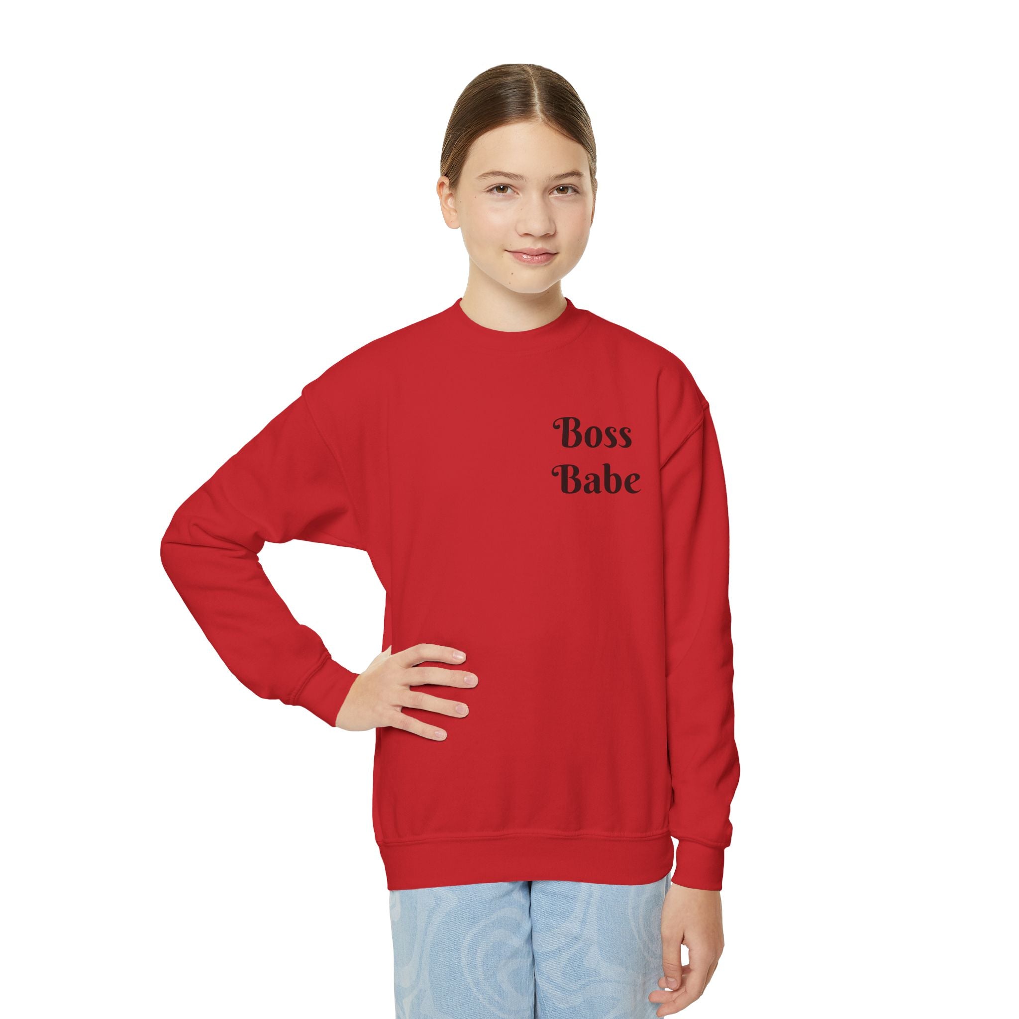 Teen / Youth Inspirational Quotes Crewneck Sweatshirt - Boss Babe Gift