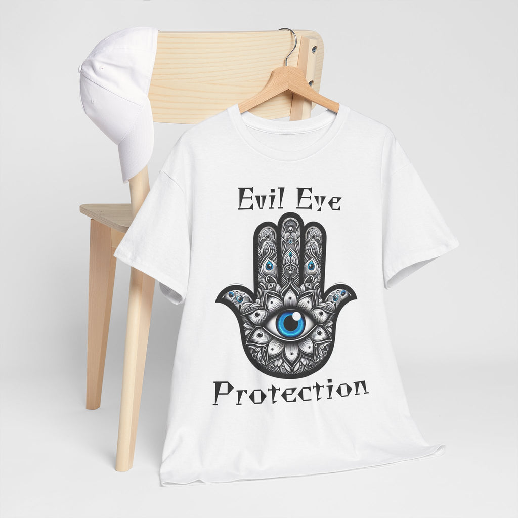 Evil Eye Protection T-Shirt - Spiritual Boho Gift with Praying Hands