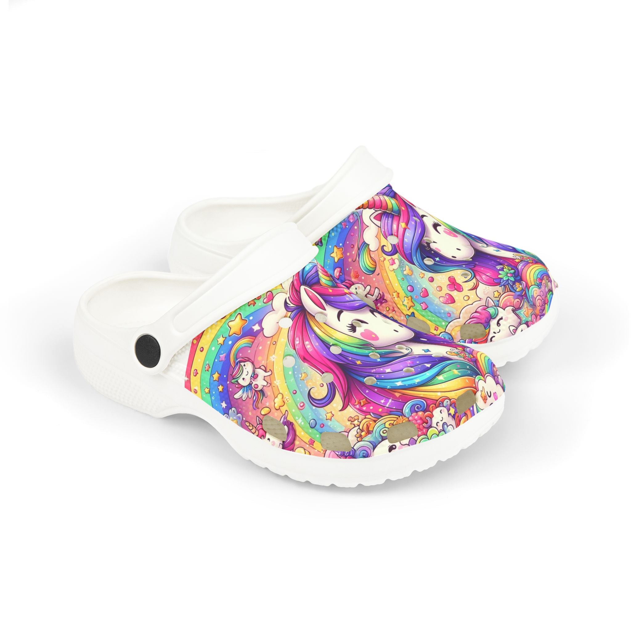 Colorful Kids Unicorn Clogs - Lightweight EVA Foam Garden Shoes
