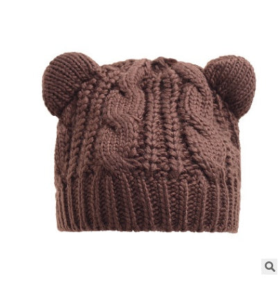 Women Cat Ear style Beenie Knitted Hat