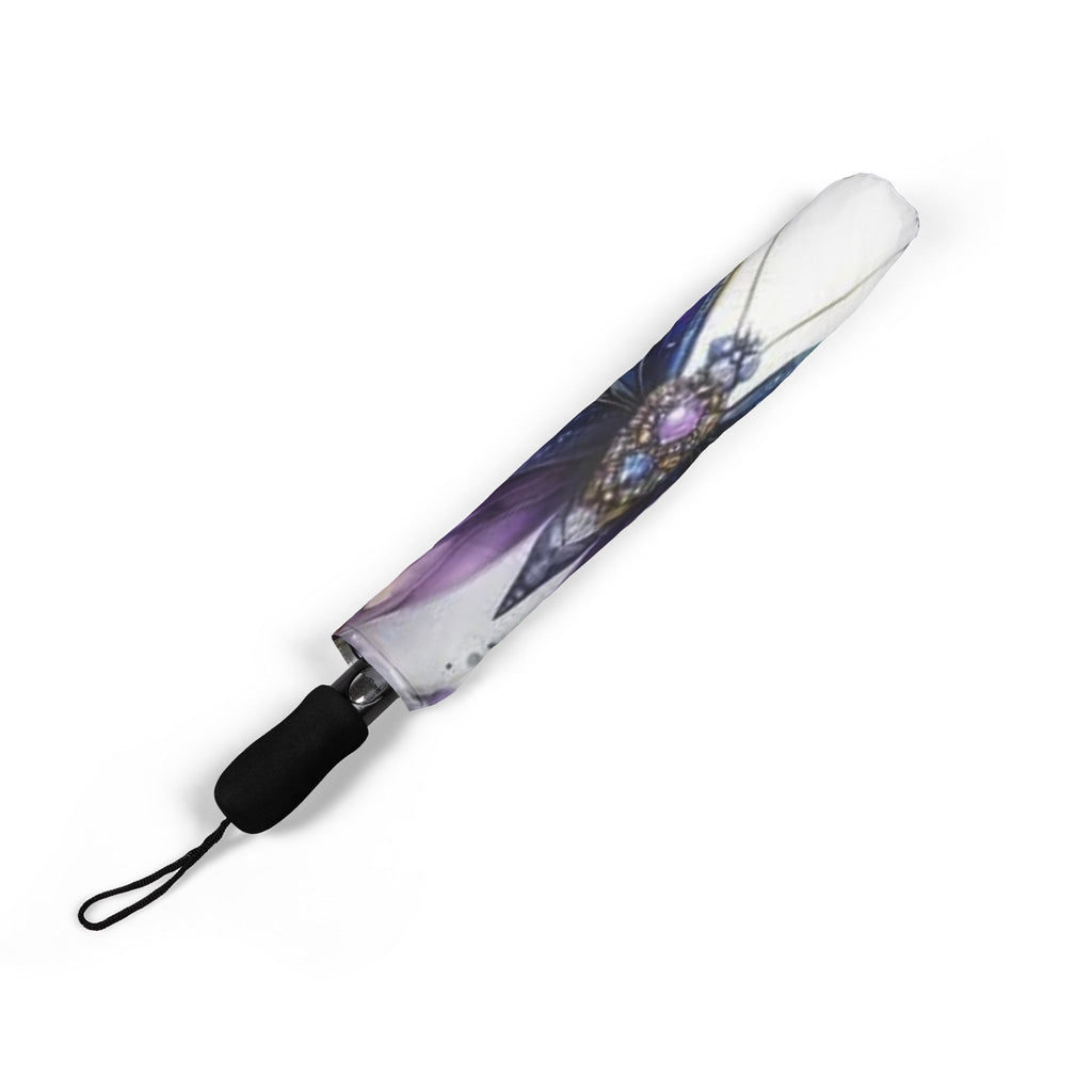 Butterfly Design Semi-Automatic Foldable Umbrella - Artistic Rain Gear