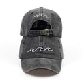 Baseball Hat / Wavy Embroidery Ocean Wave / Unisex