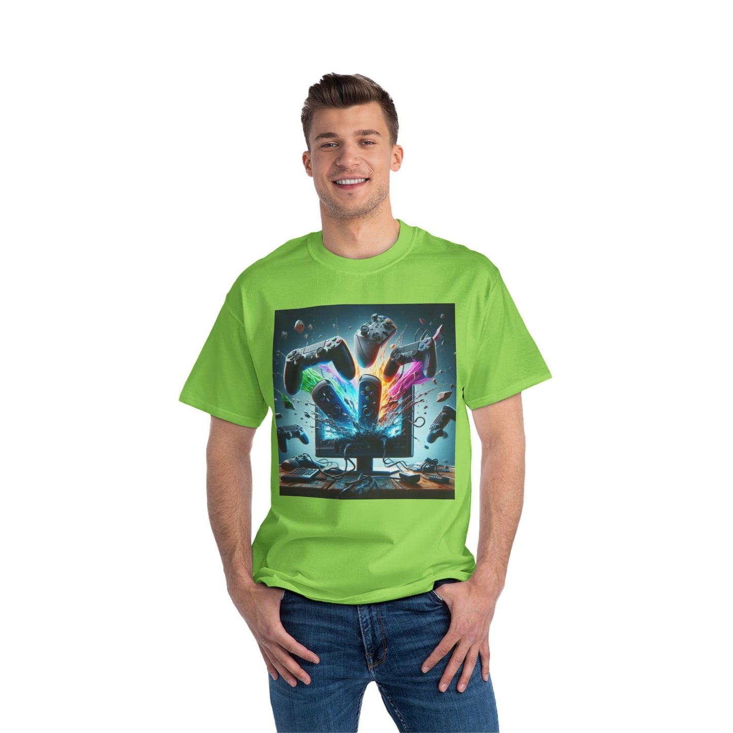 Clothing/ Gaming/ Unisex/ Tee Shirt: Gaming Explosion Short-Sleeve T-Shirt | Unisex Tee, Gamer Gift, Video Game Shirt, Fun Casual Wear, Gaming Apparel
