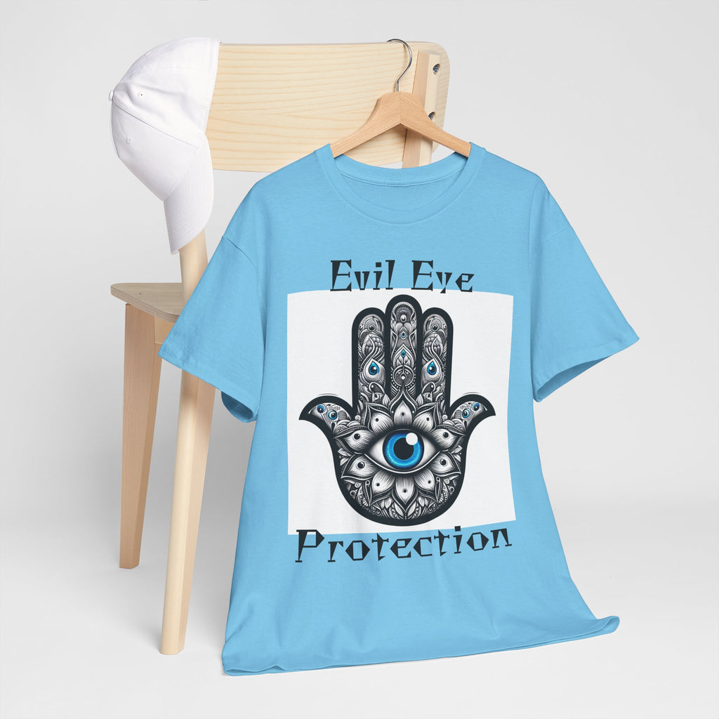 Evil Eye Protection T-Shirt - Spiritual Boho Gift with Praying Hands
