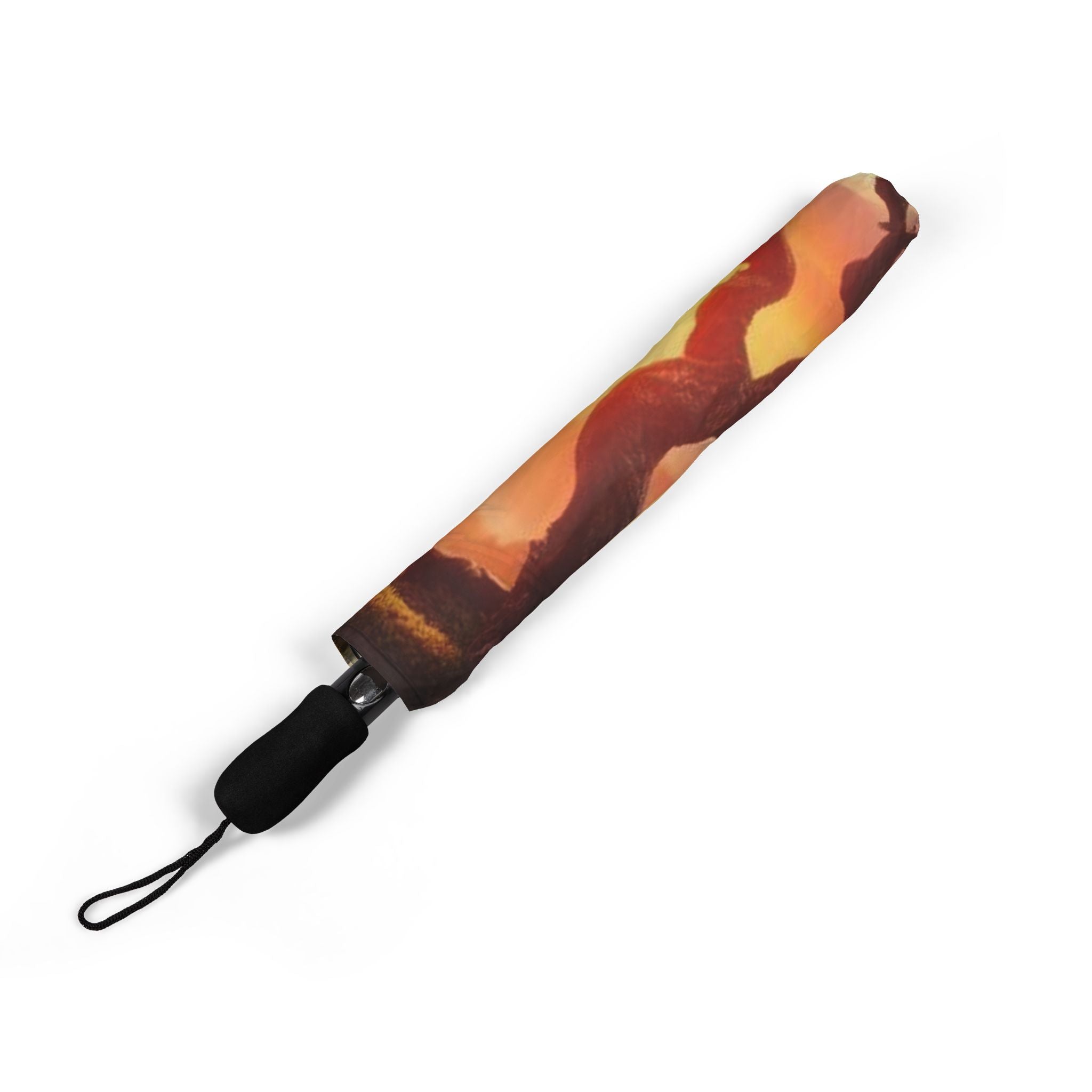 Artistic Sunset Foldable Umbrella - Compact Travel Rain Gear