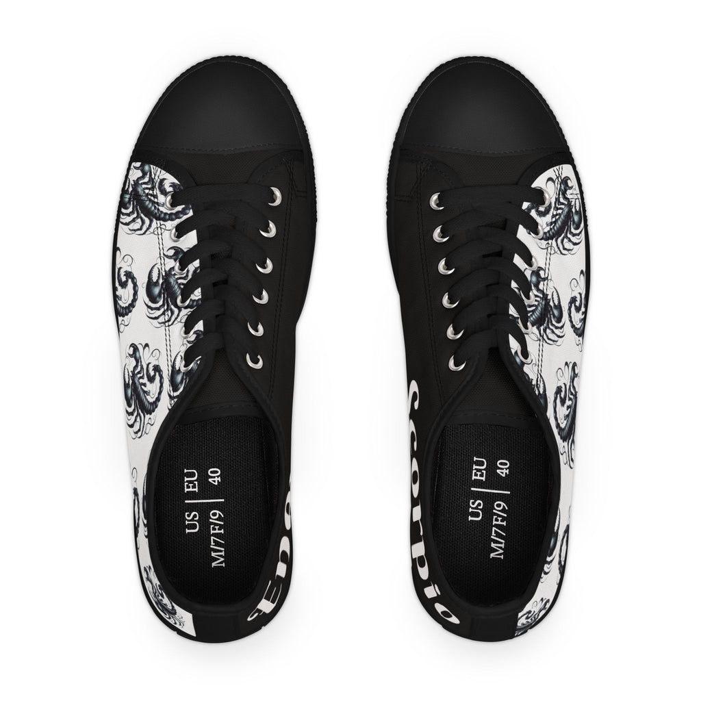 Scorpio Women's Low Top Sneakers - Zodiac Astrology Graphic Shoes