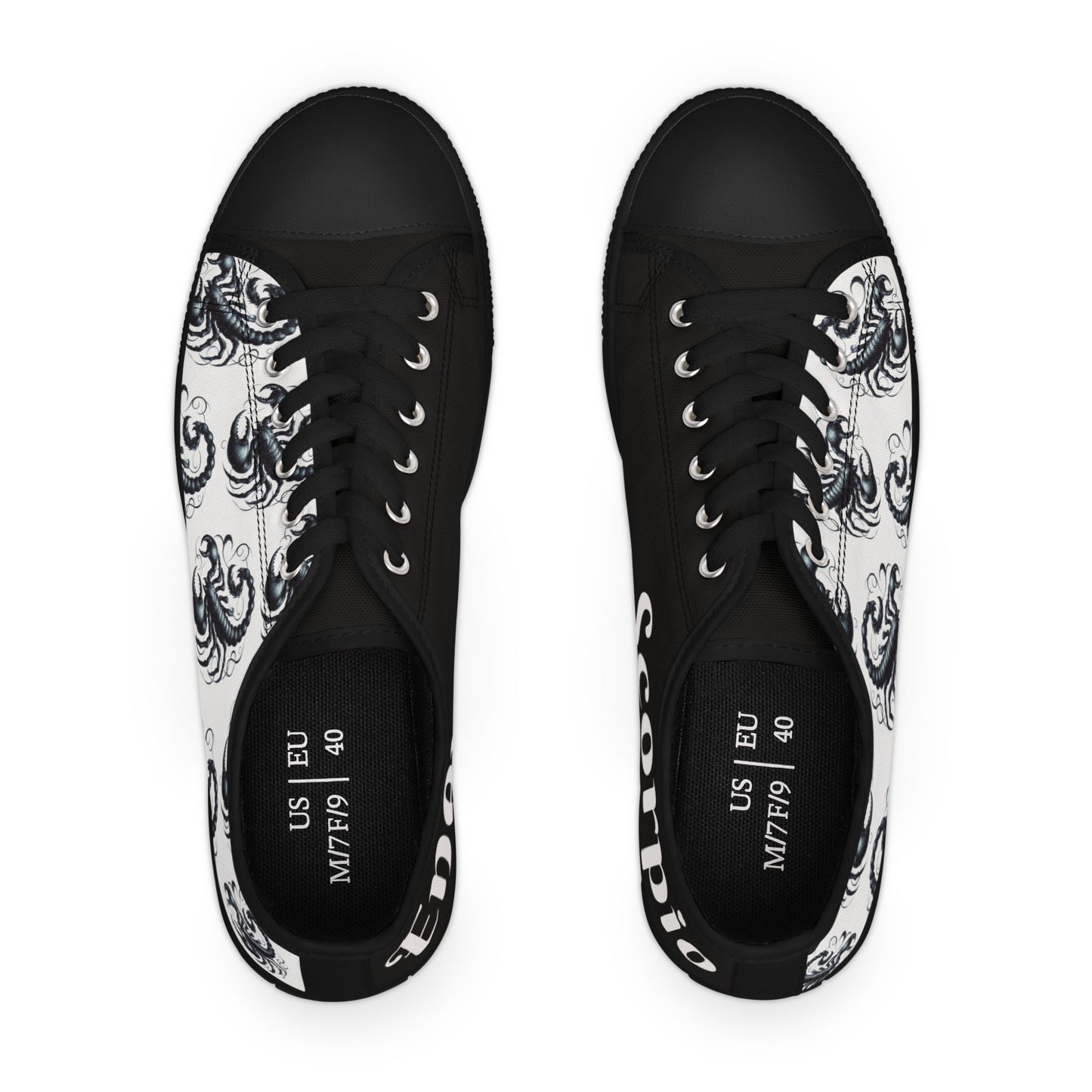 Shoes / Footwear / Sneakers: Scorpio Women's Low Top Sneakers, Zodiac Sneakers, Astrology Shoes, Unique Graphic Sneakers, Gift for Scorpio, Casual Footwear