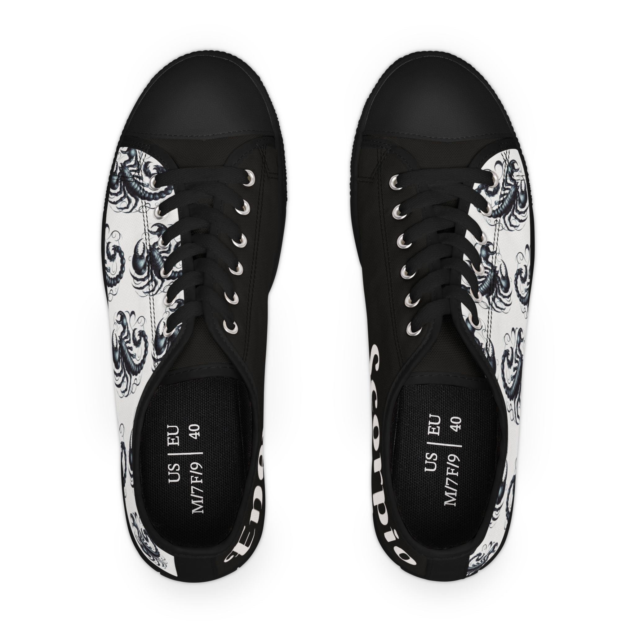 Scorpio Women's Low Top Sneakers - Zodiac Astrology Graphic Shoes