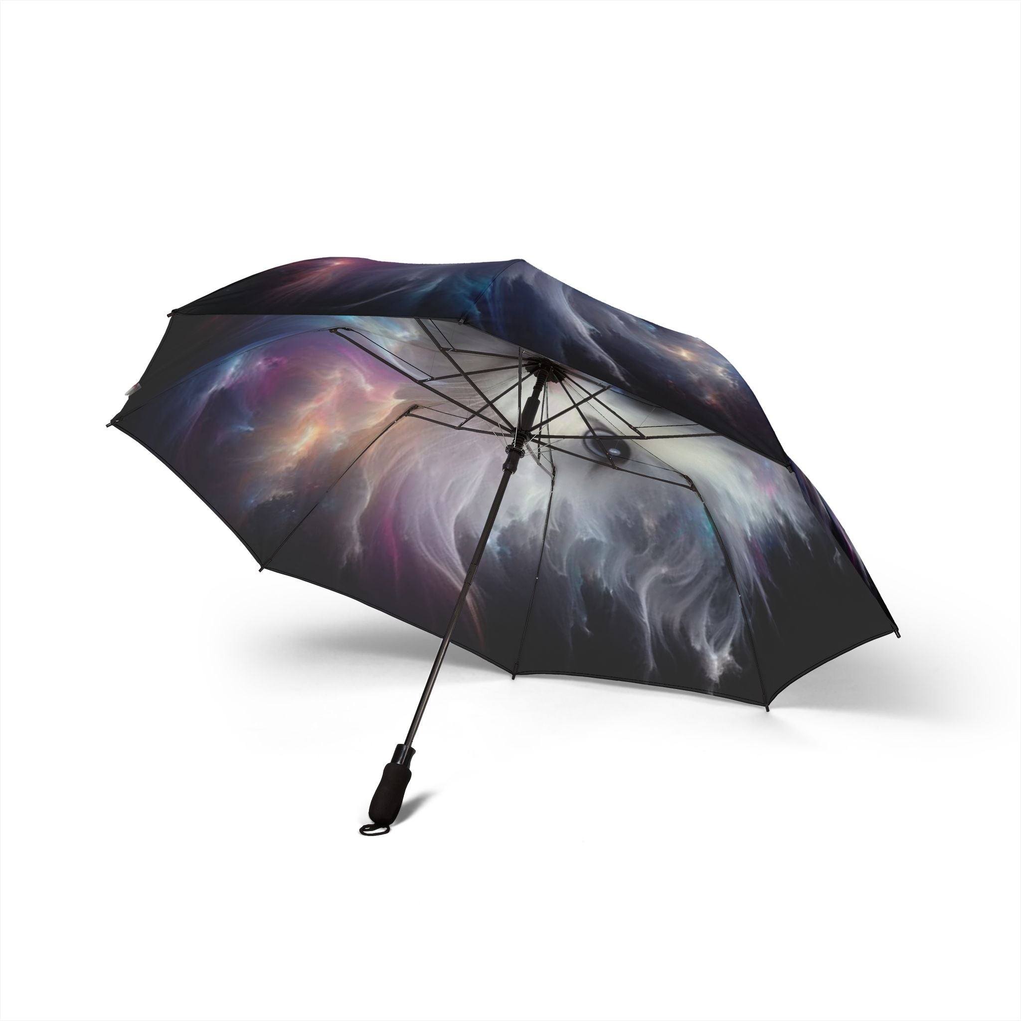 Cosmic Cat Umbrella - Foldable Space Cat Rainy Day Accessory
