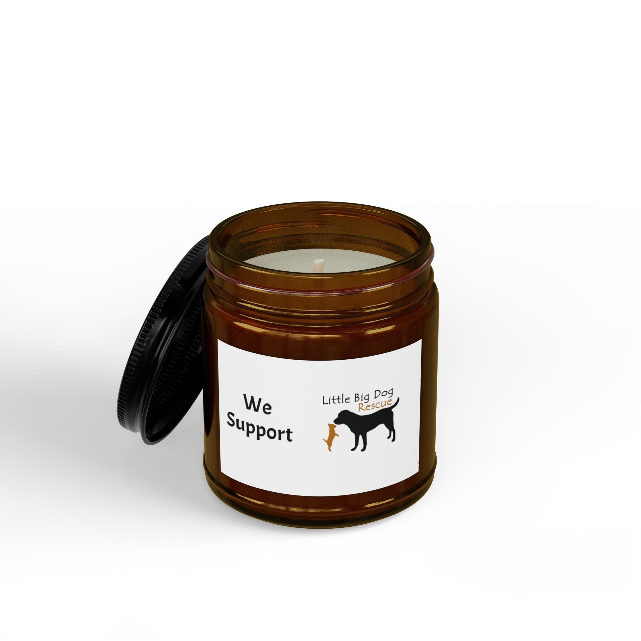 Soy Support Candle — 4oz & 9oz Amber Jar (We Support Little Big Dog Rescue)
