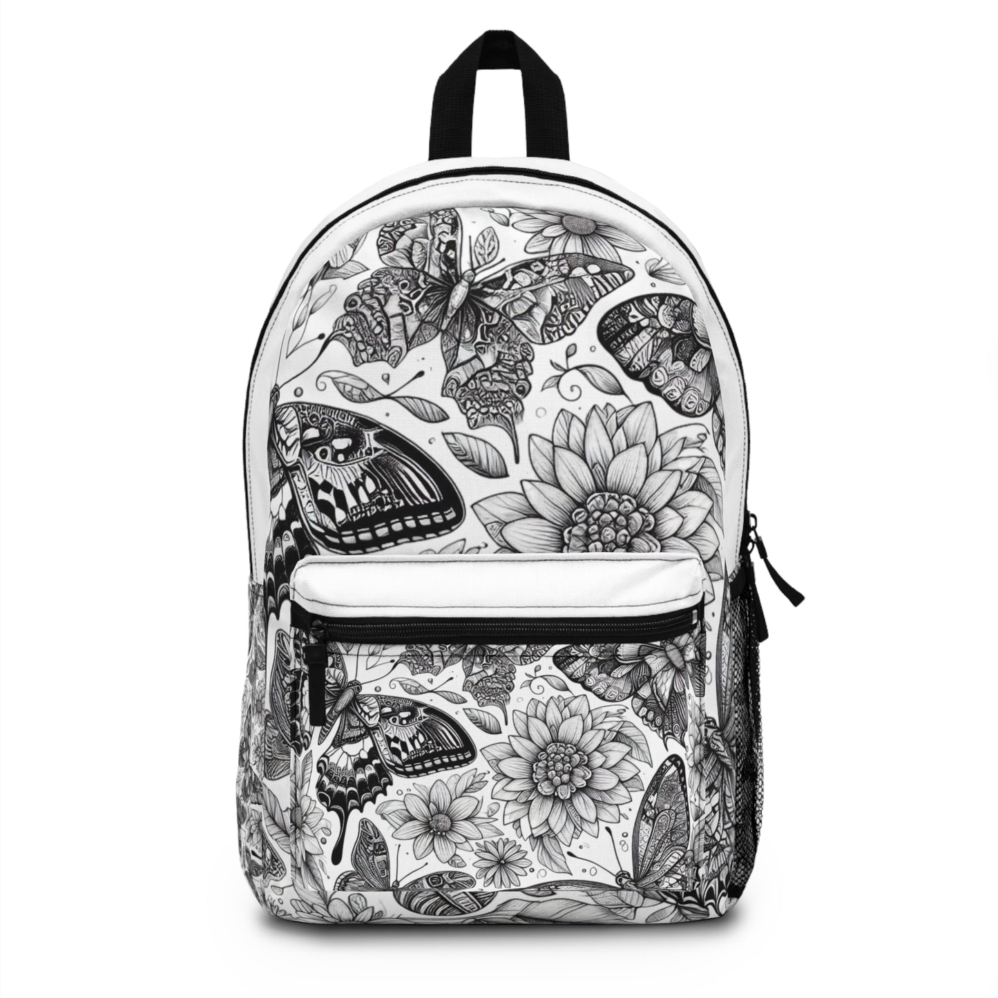 Backpacks: Butterfly Floral Backpack - Stylish School Bag, Trendy Book Bag, Travel Backpack, Gift for Nature Lovers, Back-to-School Accessory