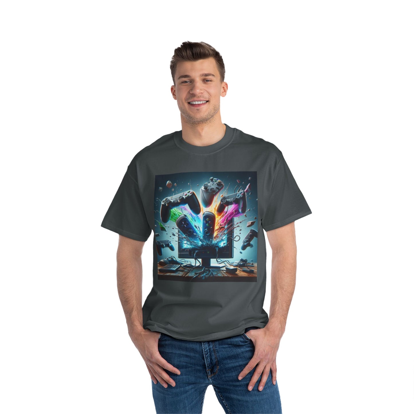 Clothing/ Gaming/ Unisex/ Tee Shirt: Gaming Explosion Short-Sleeve T-Shirt | Unisex Tee, Gamer Gift, Video Game Shirt, Fun Casual Wear, Gaming Apparel