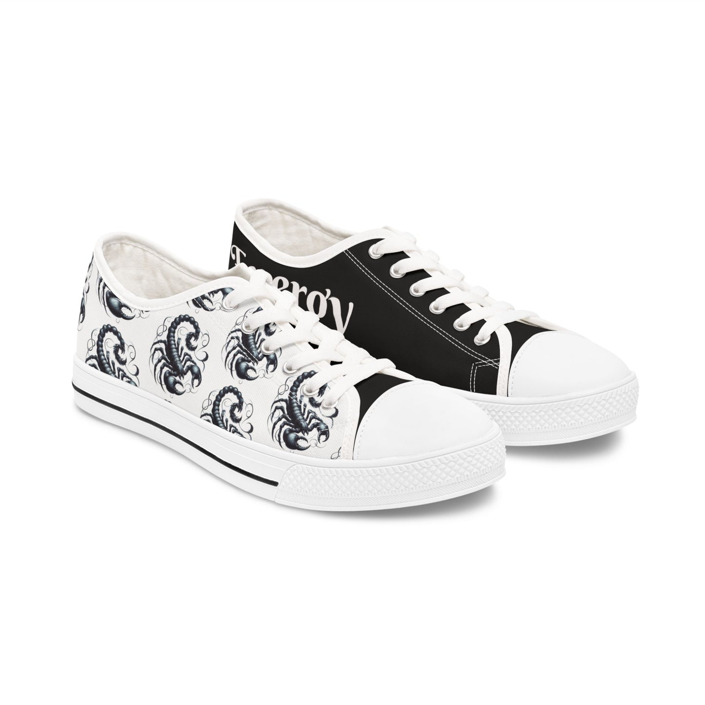 Shoes / Footwear / Sneakers: Scorpio Women's Low Top Sneakers, Zodiac Sneakers, Astrology Shoes, Unique Graphic Sneakers, Gift for Scorpio, Casual Footwear