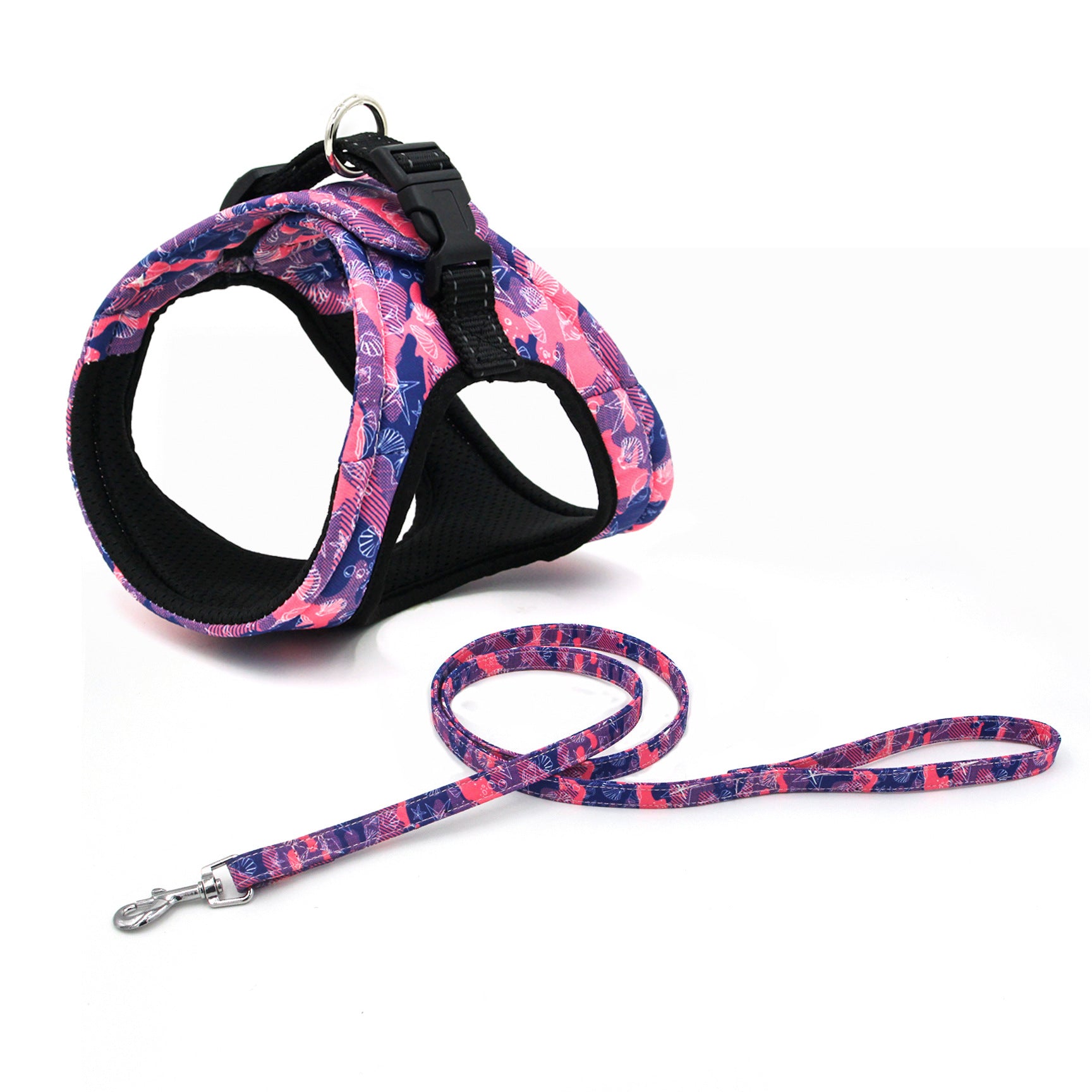 Dog Reflective Printed Chest Strap Set