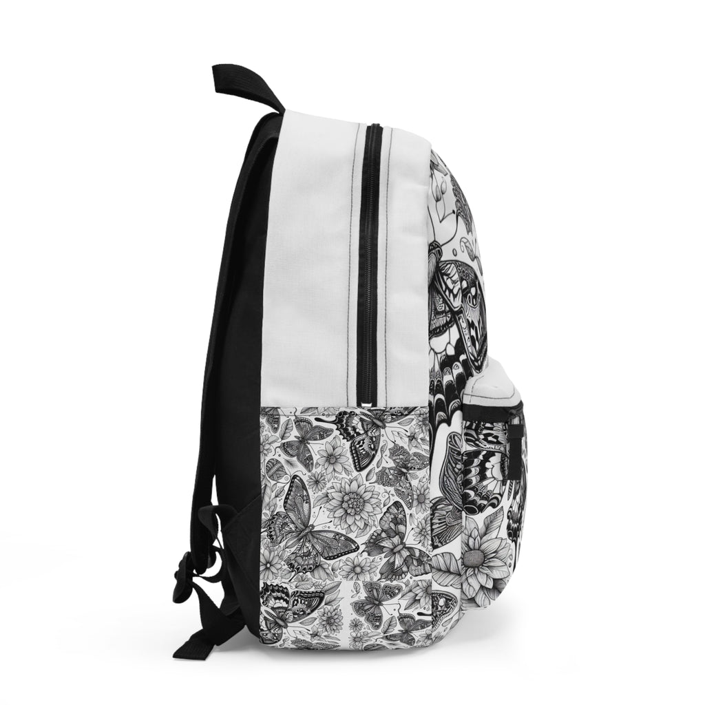 Butterfly Floral Backpack - Stylish School Bag for Nature Lovers