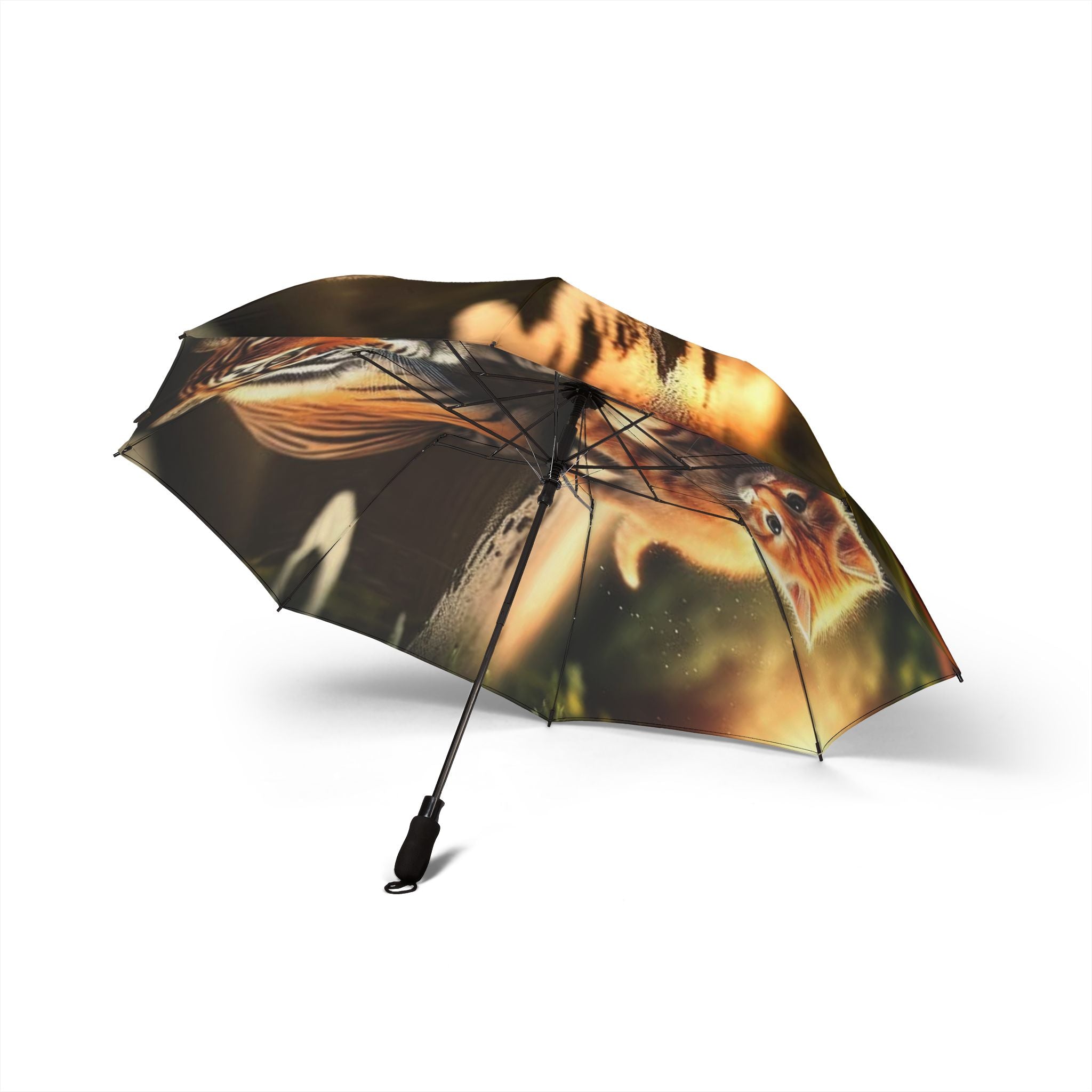 Cat-Themed Semi-Automatic Foldable Umbrella - Cute Pet Lover Gift
