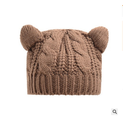 Women Cat Ear style Beenie Knitted Hat