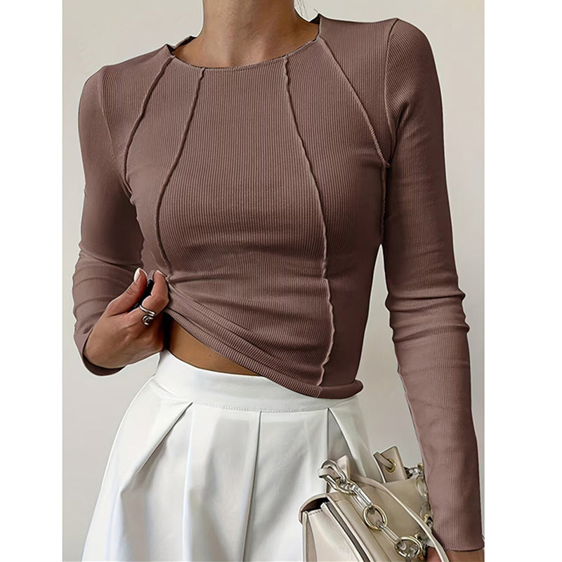 Women Long Sleeve Fall Fashion Basic Tee