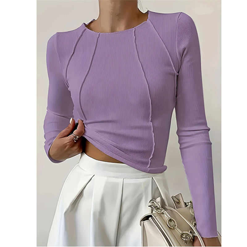 Women Long Sleeve Fall Fashion Basic Tee