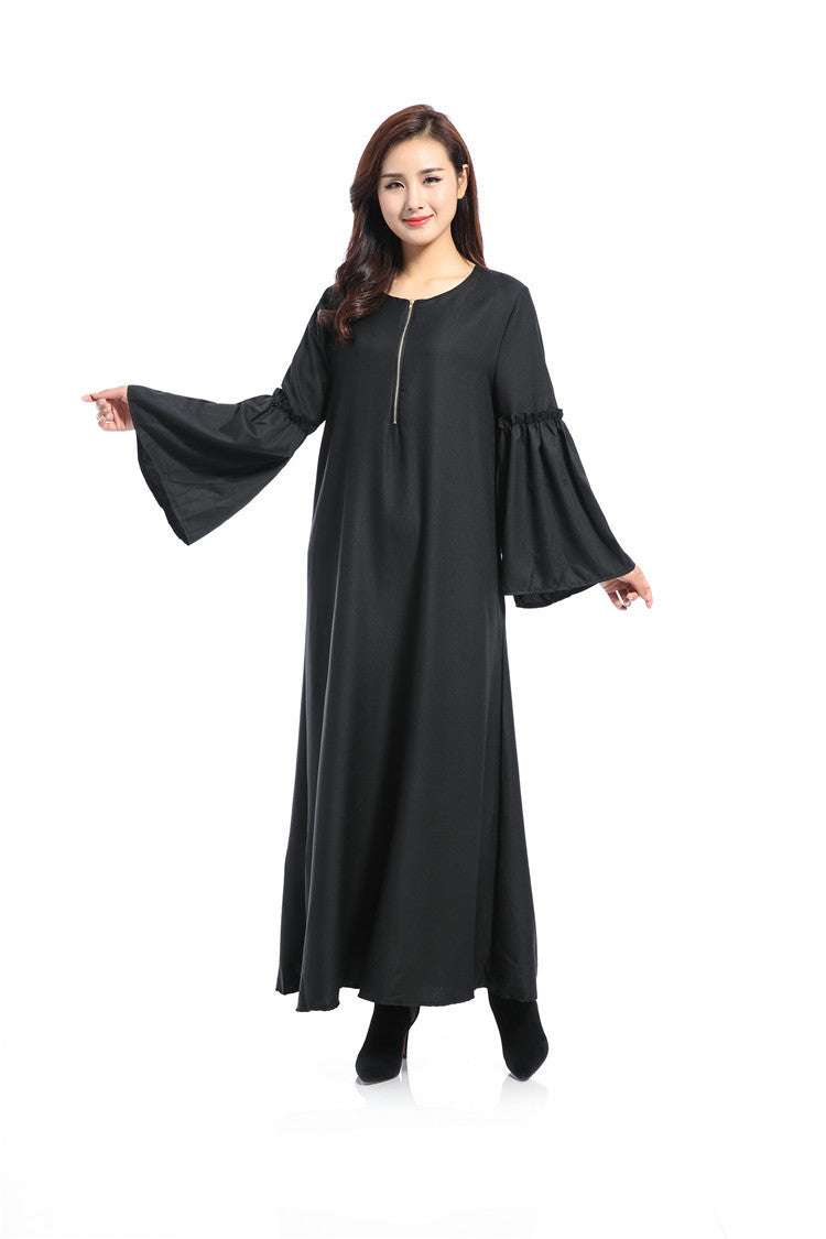Kaftan for Woman Arabic Loose Robe Solid Color