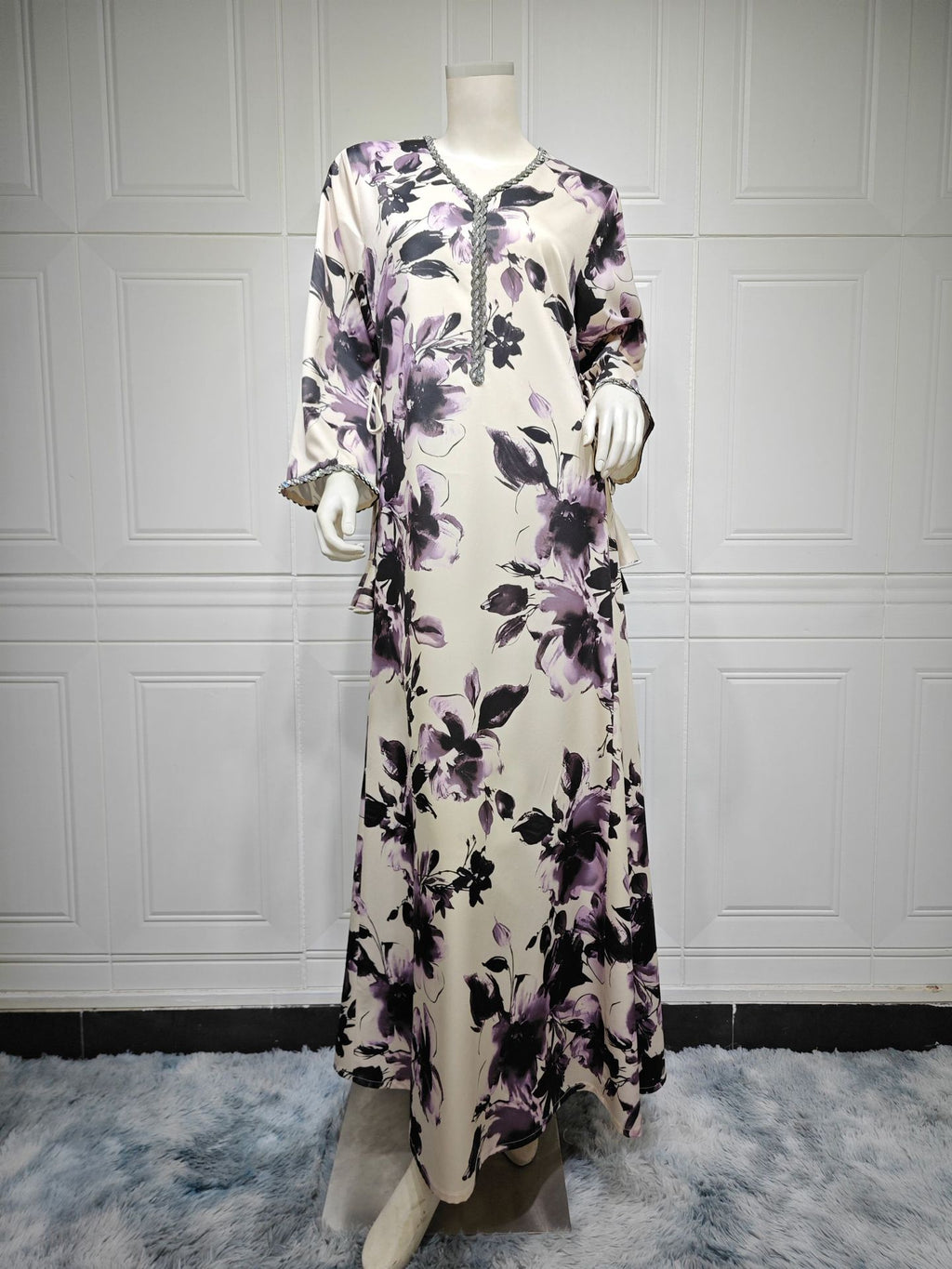 Women Arabic Dubai Printed Robe