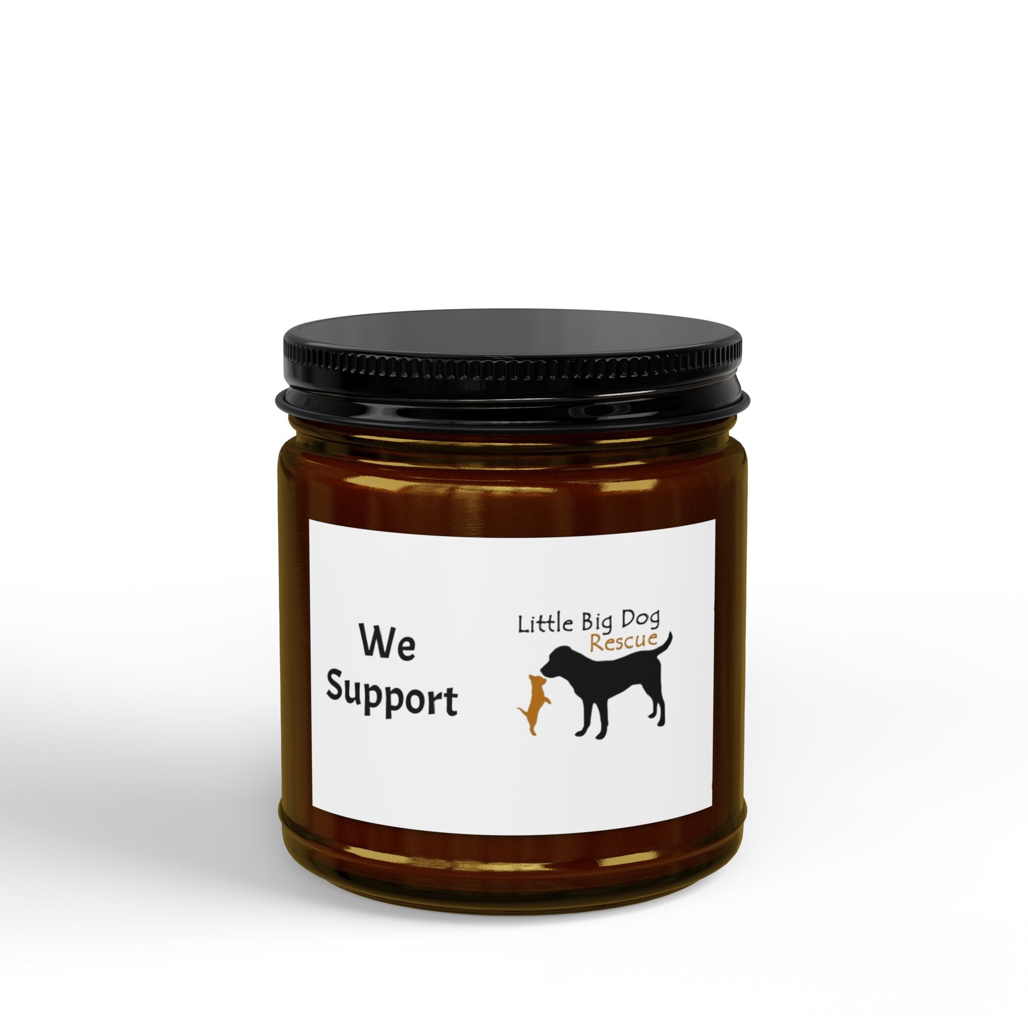 Soy Support Candle — 4oz & 9oz Amber Jar (We Support Little Big Dog Rescue)