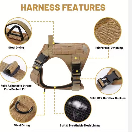 Tactical Dog Harness Vest | Reflective No-Pull Service