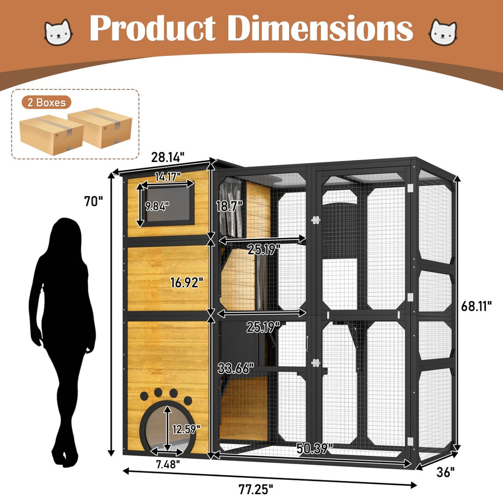 Large Cat Catio 4 Tiers Cat Enclosure for Outdoor