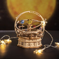 ROKR Rotating Starry Night Mechanical Music Box 3D Wooden Puzzle Assembly Model Building Kits - AMK51