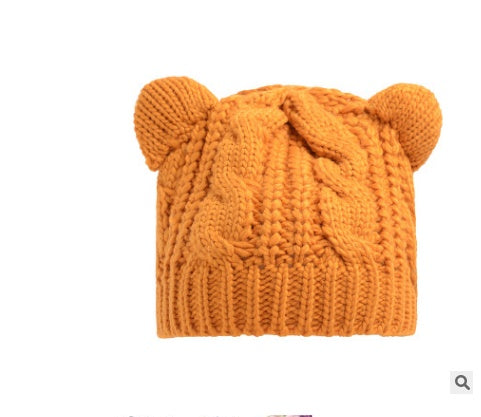 Women Cat Ear style Beenie Knitted Hat