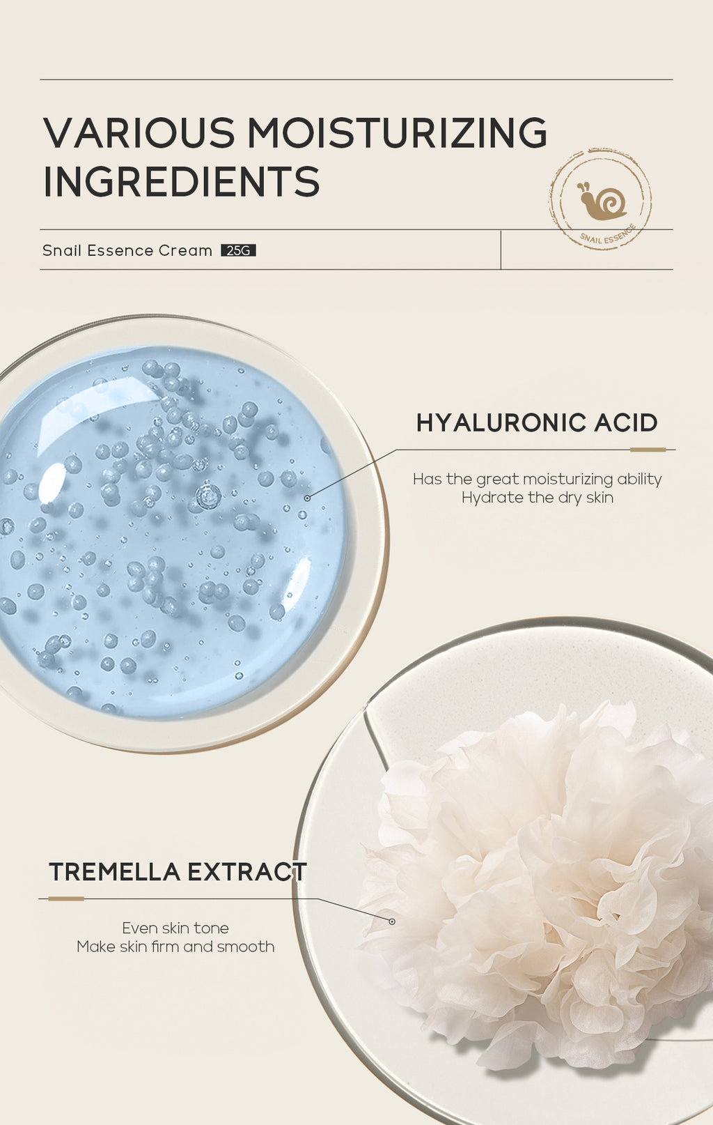 Moisturizing Skin Care Products Laikou Snail Cream