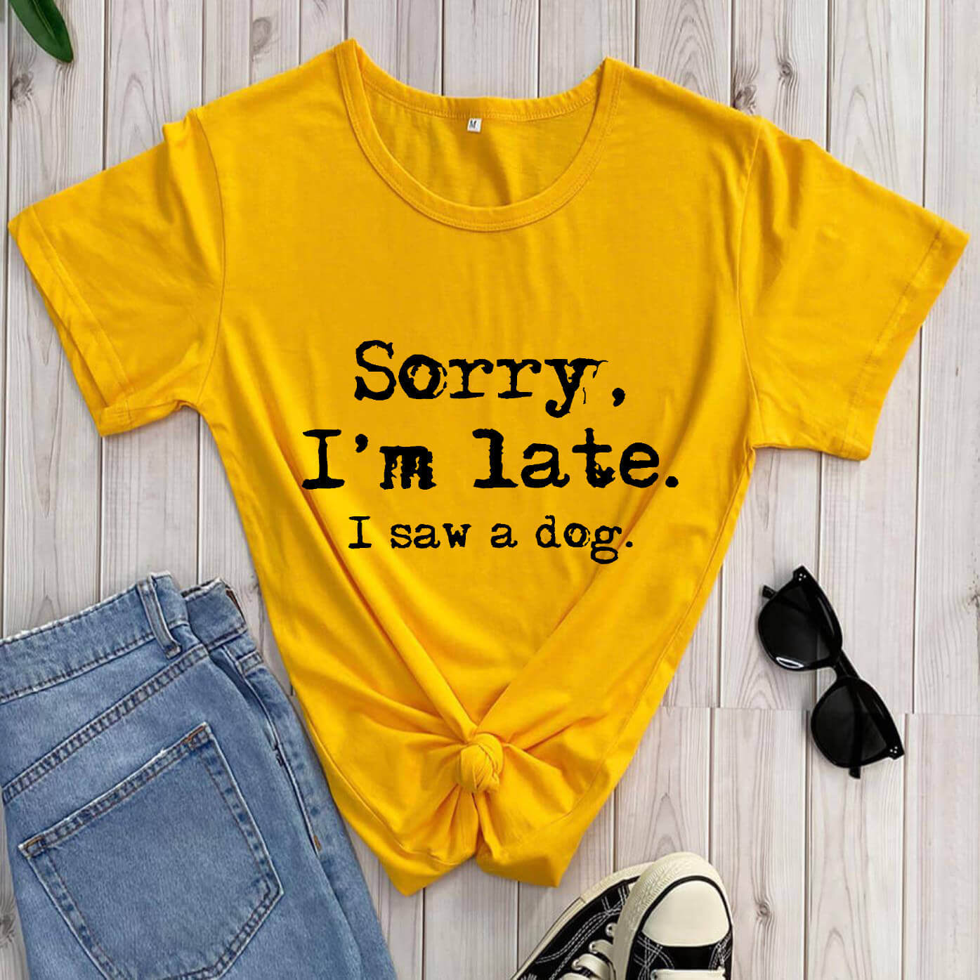 Dog lover Graphic T-shirt / Sorry I'm late I saw a dog / Women / Teen