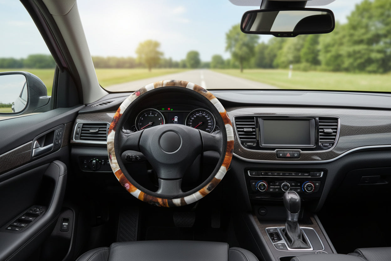 Dog lover, Car Steering Wheel Cover by Stargabi.com