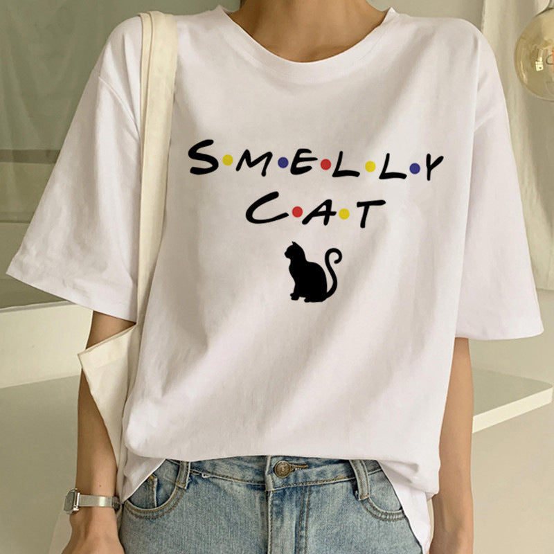 Personalized Funny Cat Prints Short-sleeved T-shirt