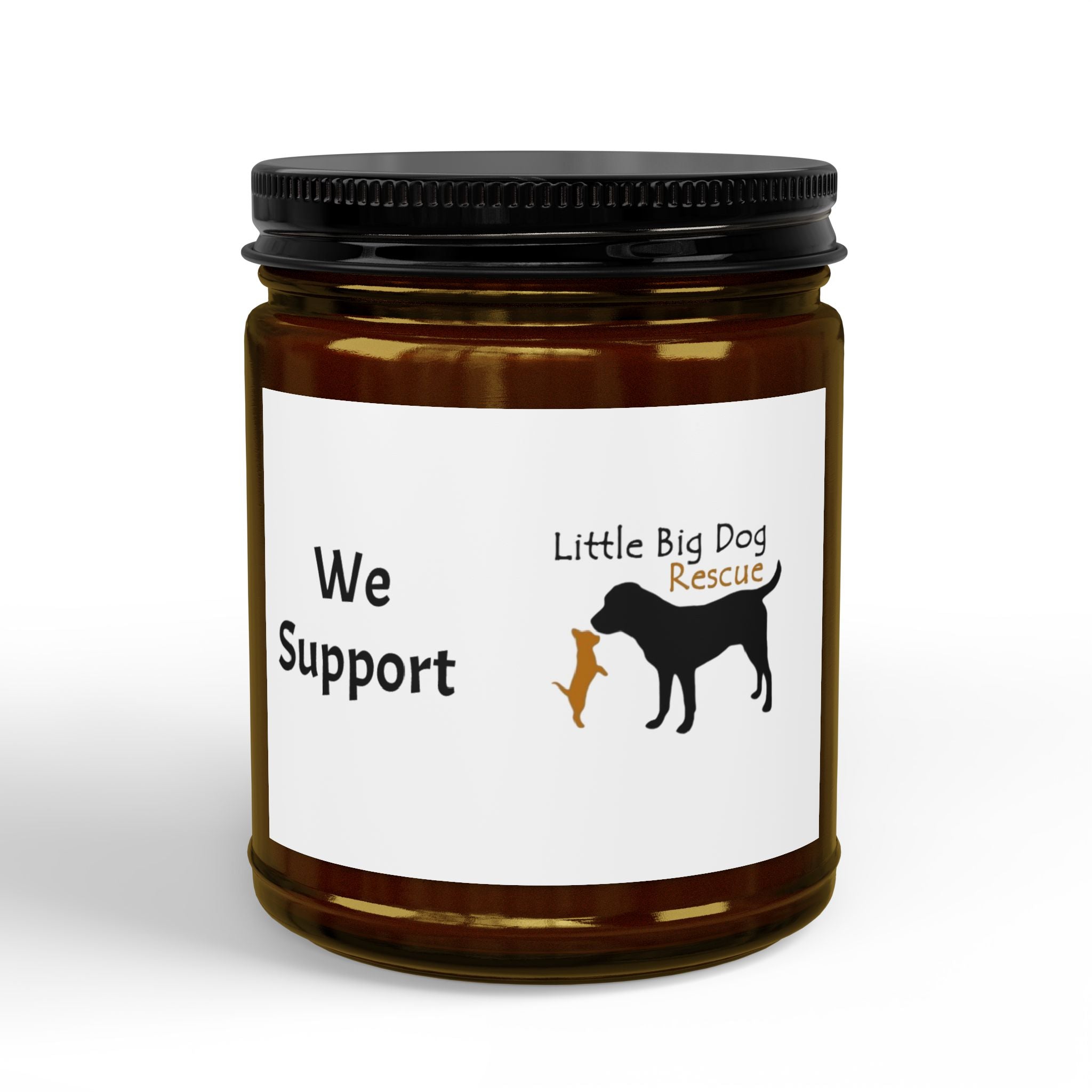 Soy Support Candle — 4oz & 9oz Amber Jar (We Support Little Big Dog Rescue)