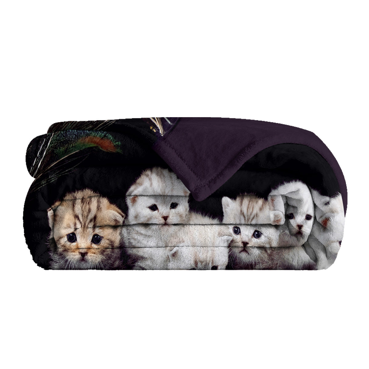 1pc Of Flannel Cat Cute Pet Theme Printed Blanket