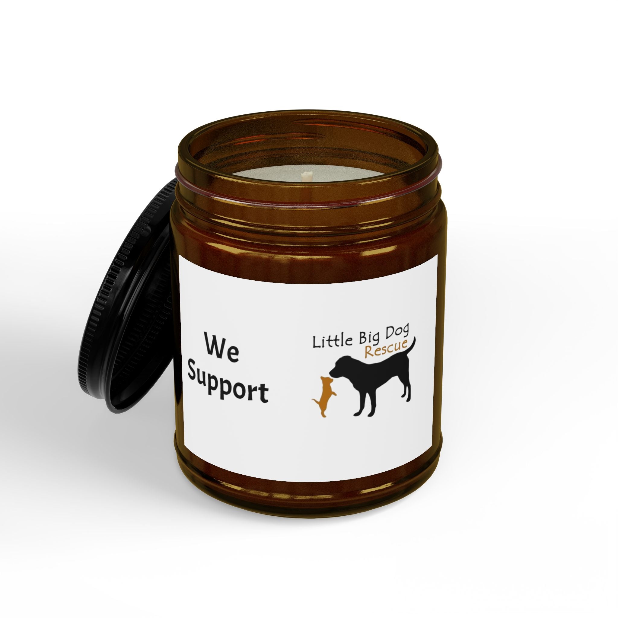 Soy Support Candle — 4oz & 9oz Amber Jar (We Support Little Big Dog Rescue)