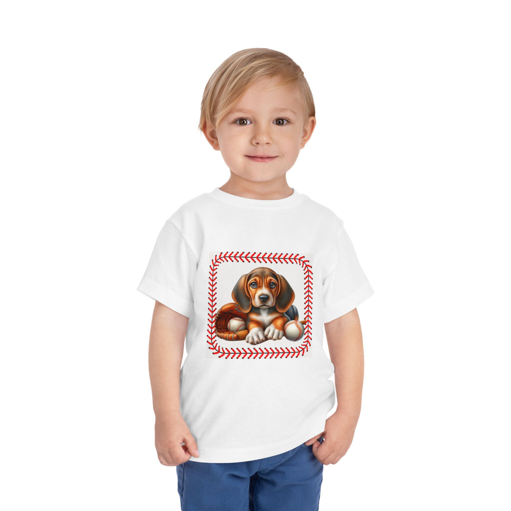 Adorable Toddler Dog Baseball Tee - Cute Pet Lover Gift for Kids