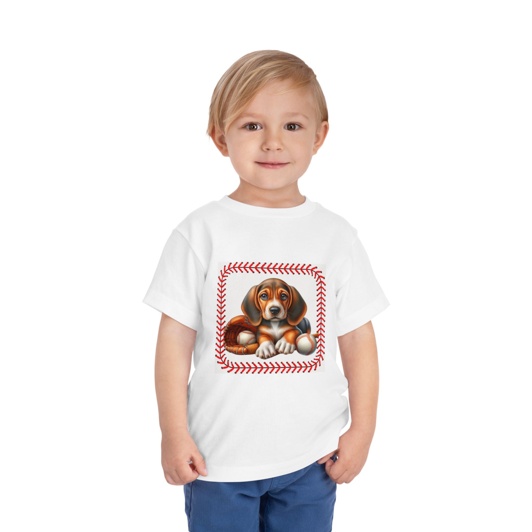 Adorable Toddler Dog Baseball Tee - Cute Pet Lover Gift for Kids