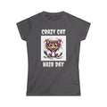 Crazy Cat Hair Day Women's Softstyle Tee - Funny Cat Lover Gift