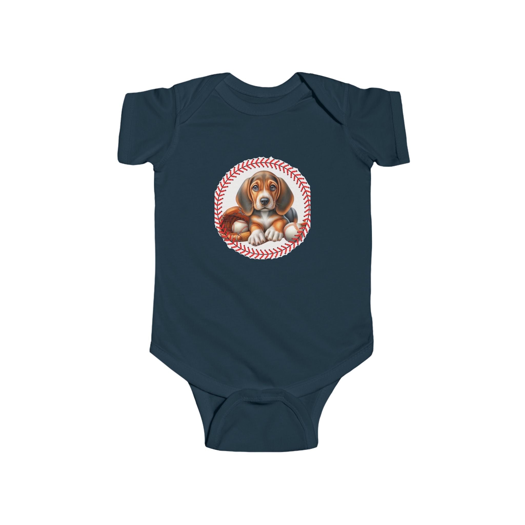 Cute Puppy Baseball Infant Bodysuit - Adorable Baby Shower Gift