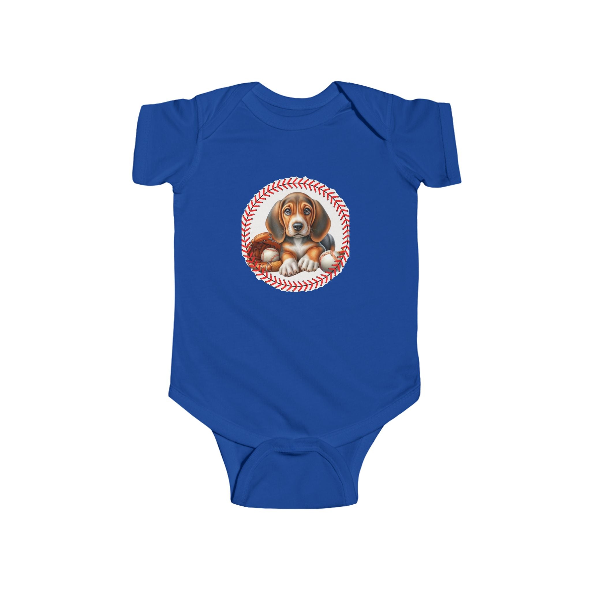 Cute Puppy Baseball Infant Bodysuit - Adorable Baby Shower Gift