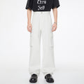 Men's Japanese Style Workwear Style White Jeans