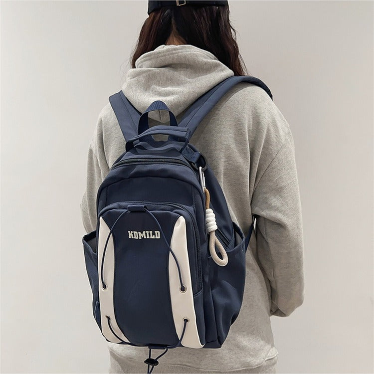 Campus Style Minimalist And Versatile Drawstring Backpack